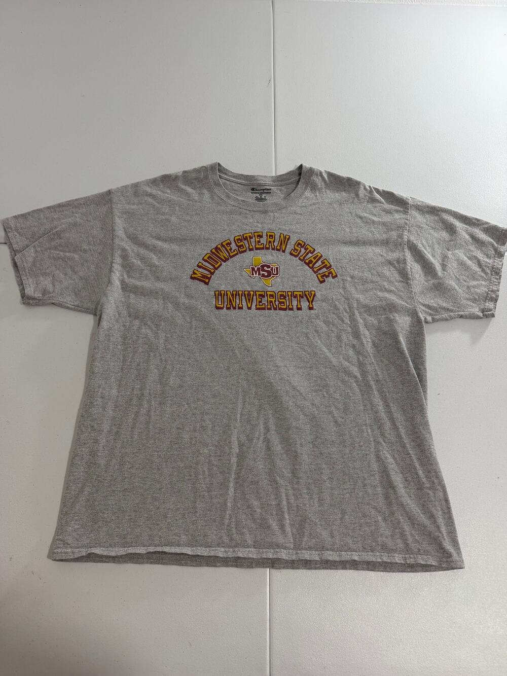 Midwestern State University Mustangs Champion Tee Gray Mens 2XL MSU Texas NCAA